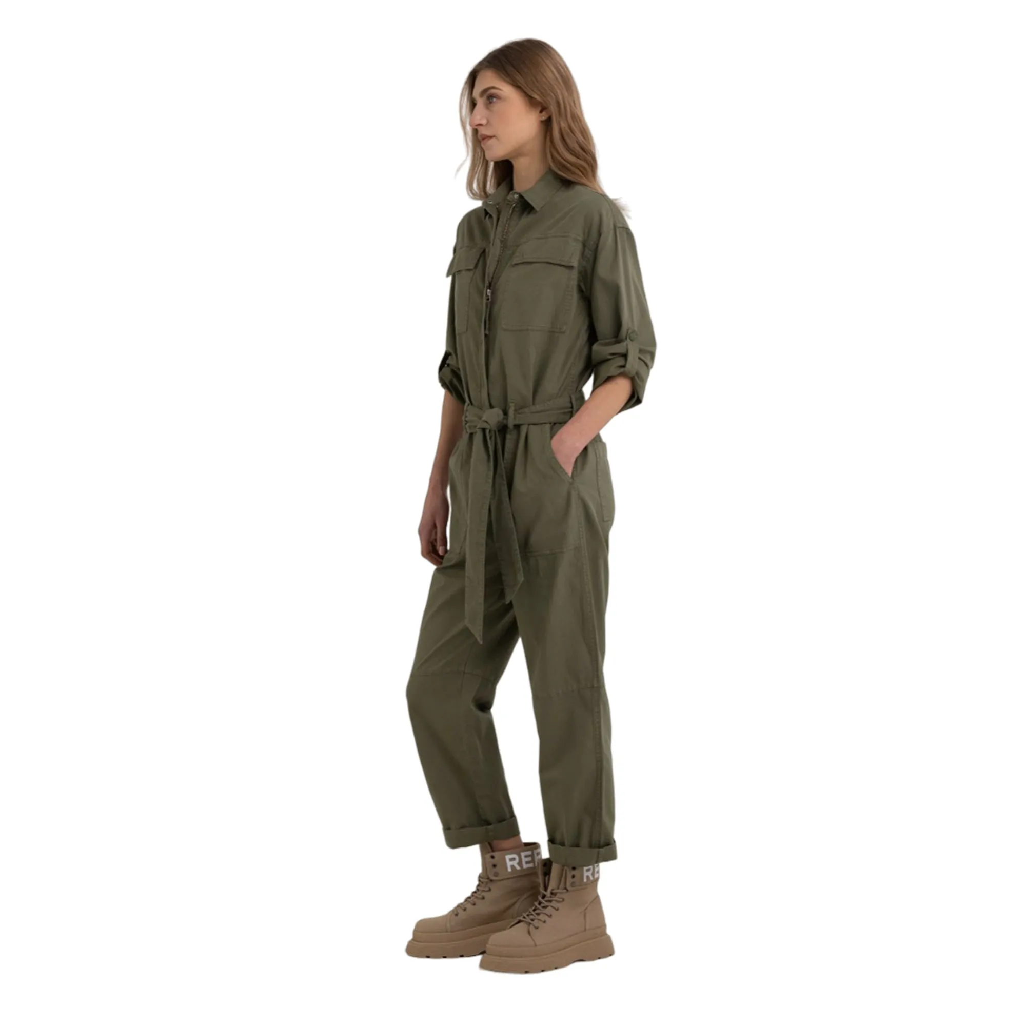 Replay Women's Denim Long Overalls with Pockets