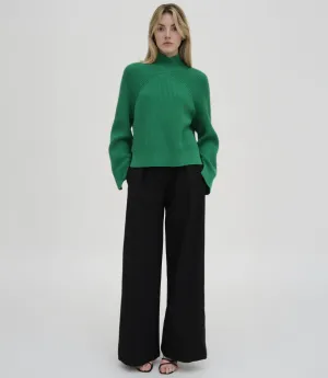 RIBBED PANELED TURTLENECK