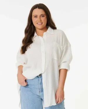 Rip Curl Premium Linen Long Sleeve Button Through Shirt