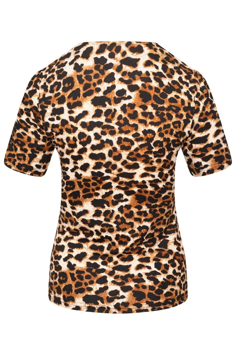Ro Rox Eva Leopard 1950's Vintage Style Top Blouse