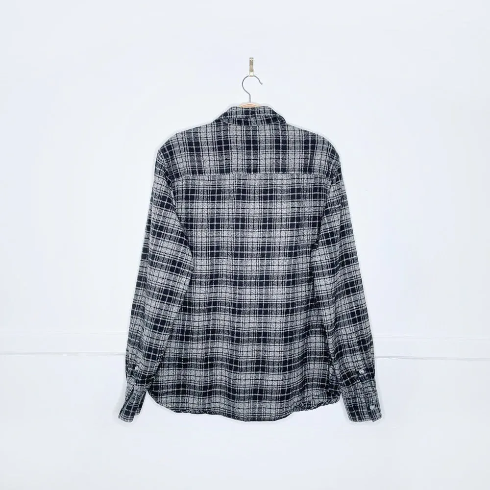 roots grey check flannel shirt