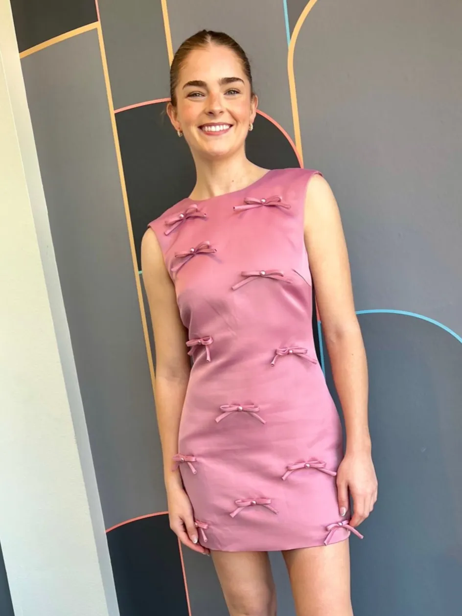 Rose Bow Shift Dress