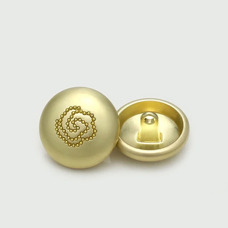 Rose Round Matte Gold Silver Metal Mushroom Buttons 12pcs