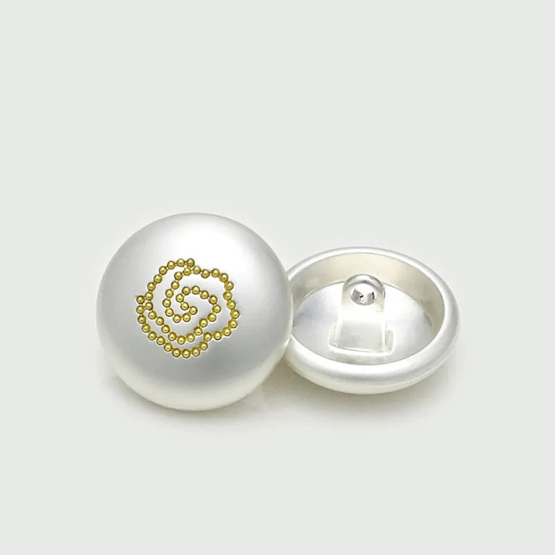 Rose Round Matte Gold Silver Metal Mushroom Buttons 12pcs