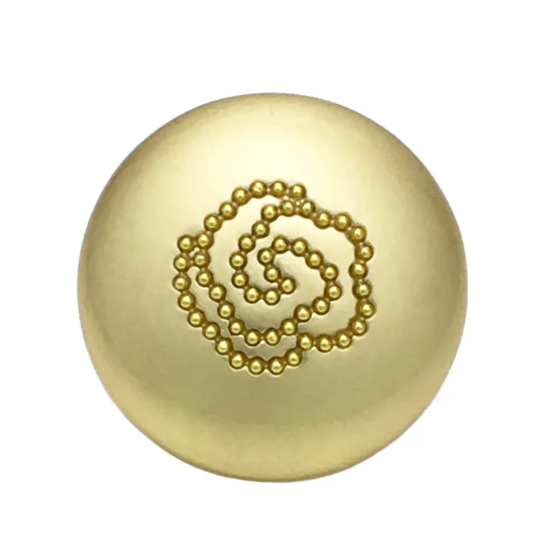 Rose Round Matte Gold Silver Metal Mushroom Buttons 12pcs