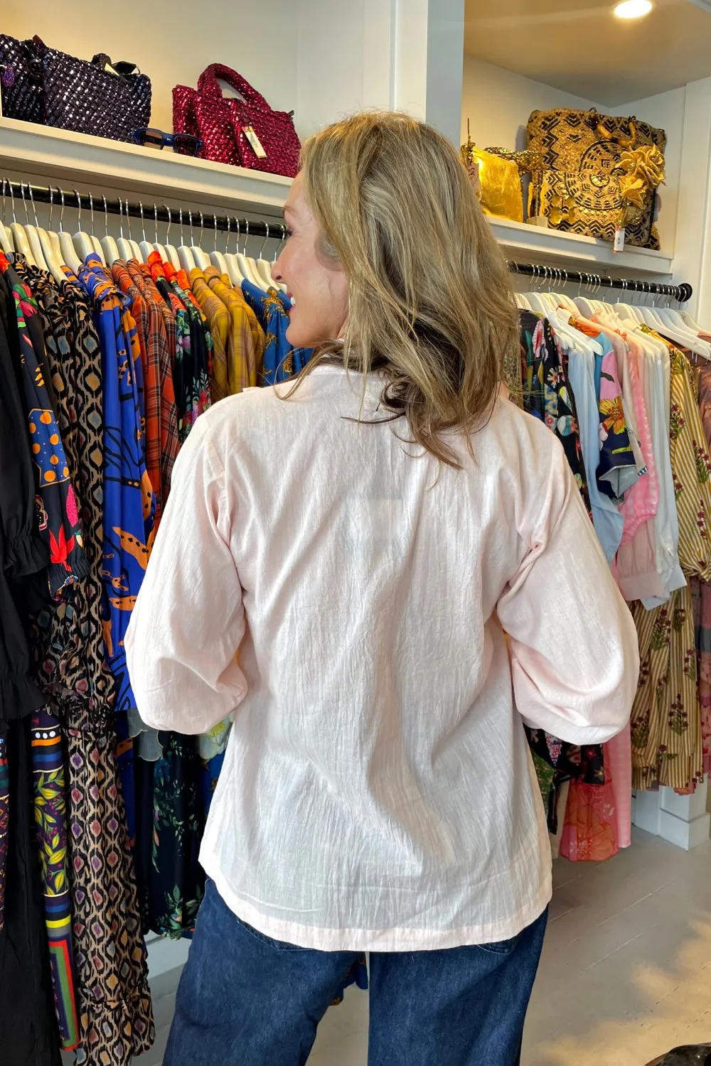 ROSELLE TUXEDO SHIRT SHELL PINK