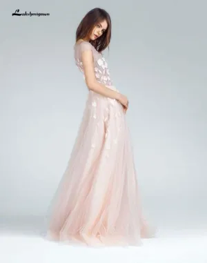 Roycebridal Sexy A Line Wedding Dresses White Lace Appliqued