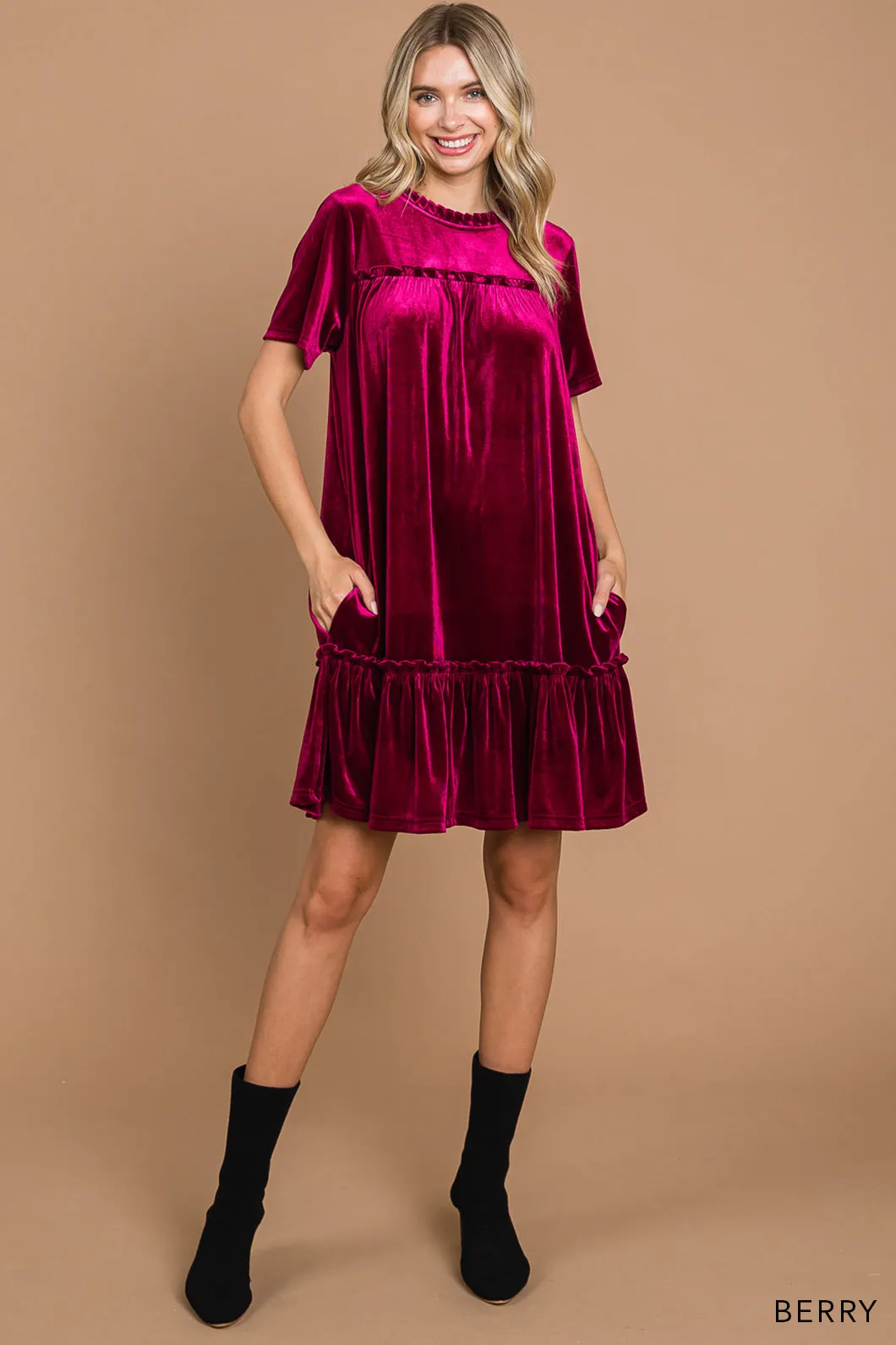 Ruby Velvet Shift Dress