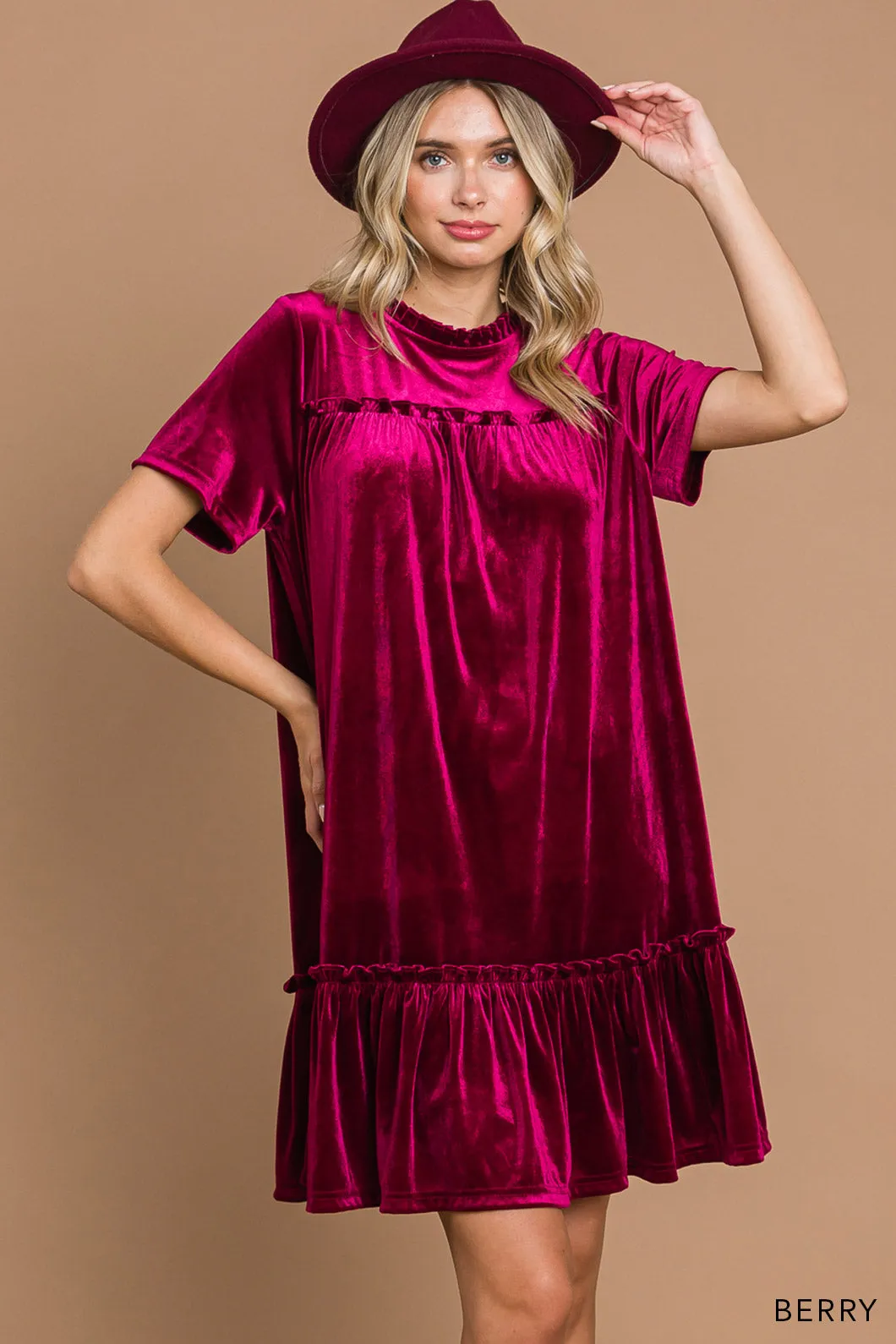 Ruby Velvet Shift Dress