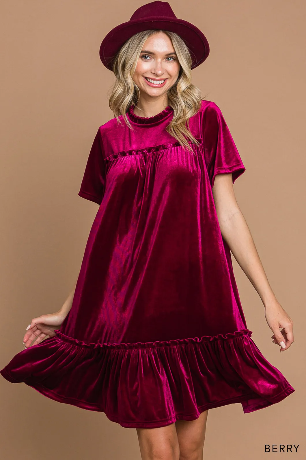 Ruby Velvet Shift Dress