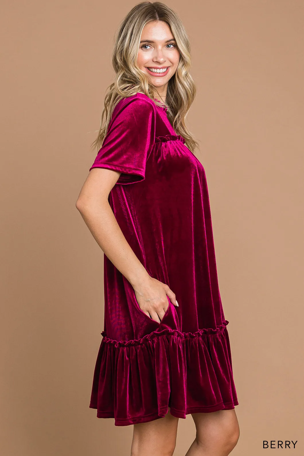Ruby Velvet Shift Dress