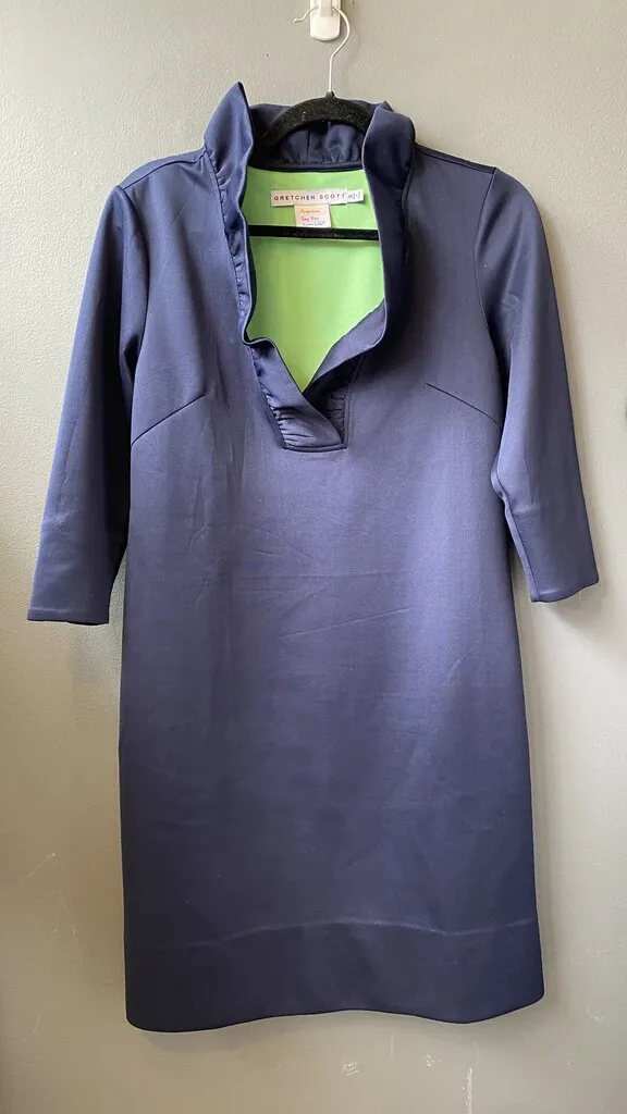 Ruffle Neck Shift Dress