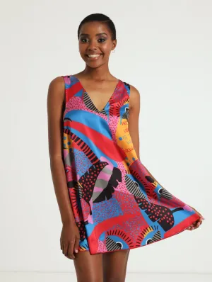 Satin A Line Dress