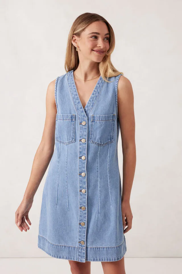 Seamed Mini- Shift dress