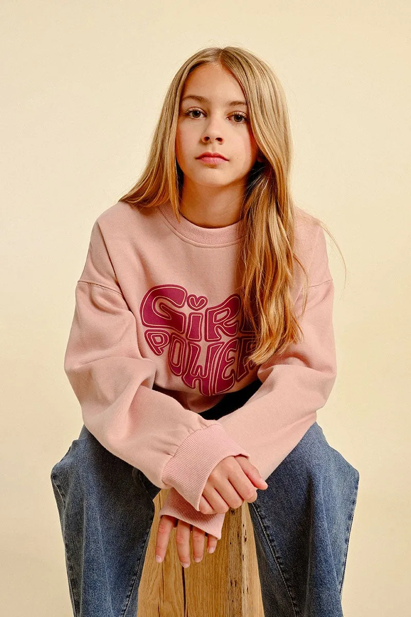 SHORT FLOCKED SWEATSHIRT