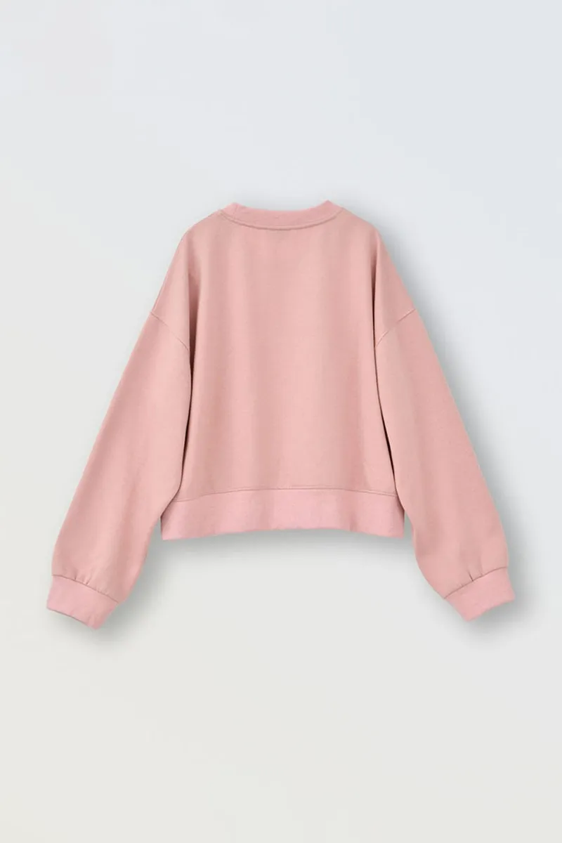 SHORT FLOCKED SWEATSHIRT