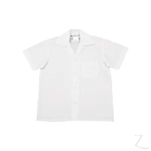Shortsleeve Gladneck Blouse - White (top button)