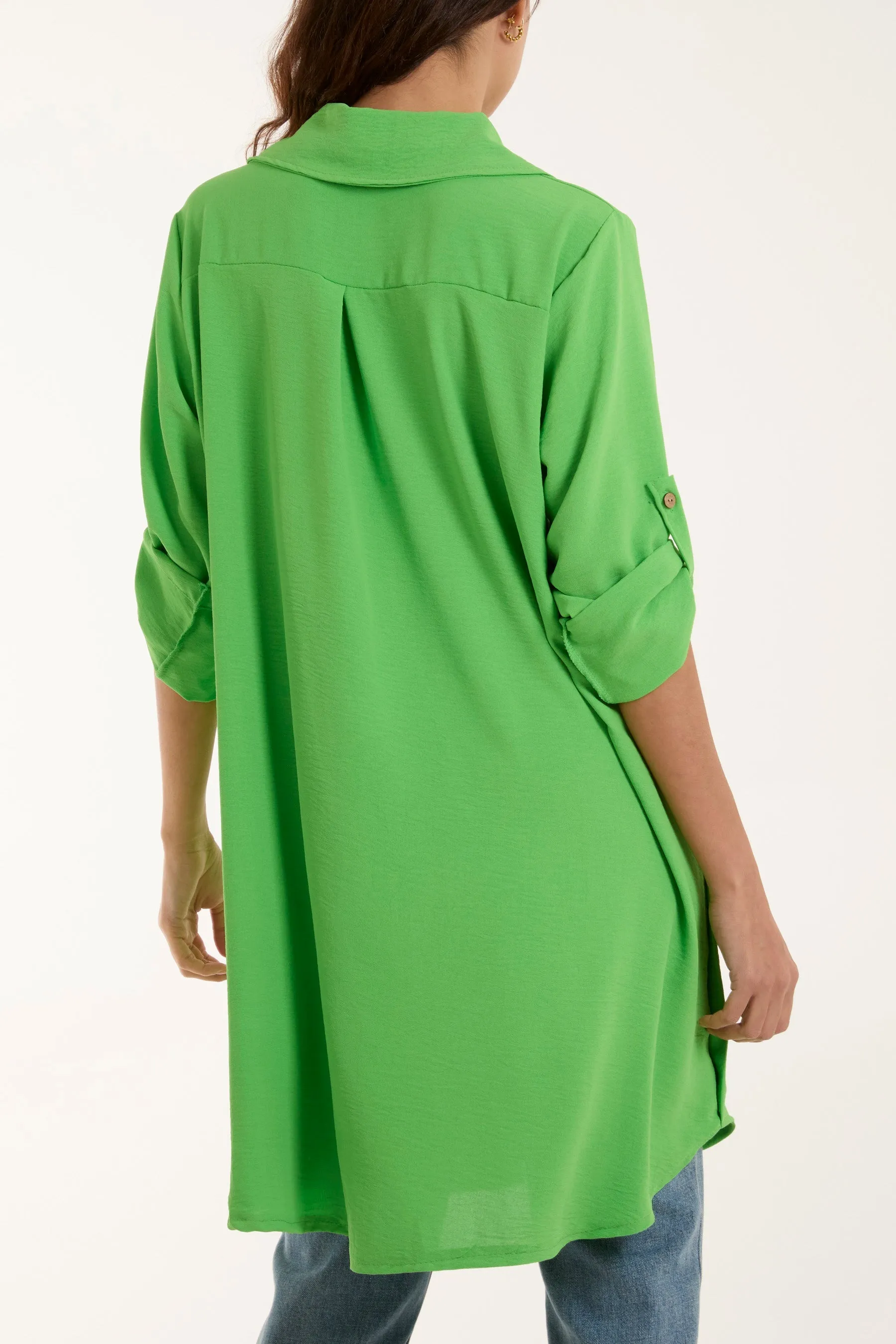 Side Button Detail Floaty Shirt