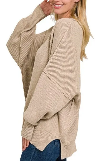 Side Slit Oversized Sweater