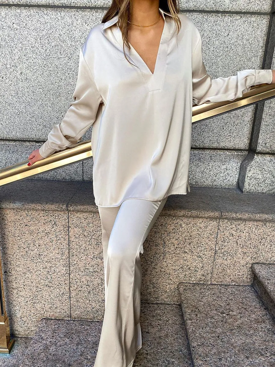 Silk Blouses Loose Two-Piece Suit