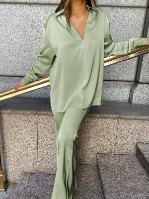 Silk Blouses Loose Two-Piece Suit
