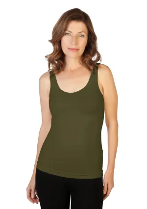 SKNY T Basic Scoop Neck Tank - Olive