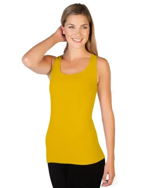 SKNY T Ribbed Scoop Neck Tank - Mustard