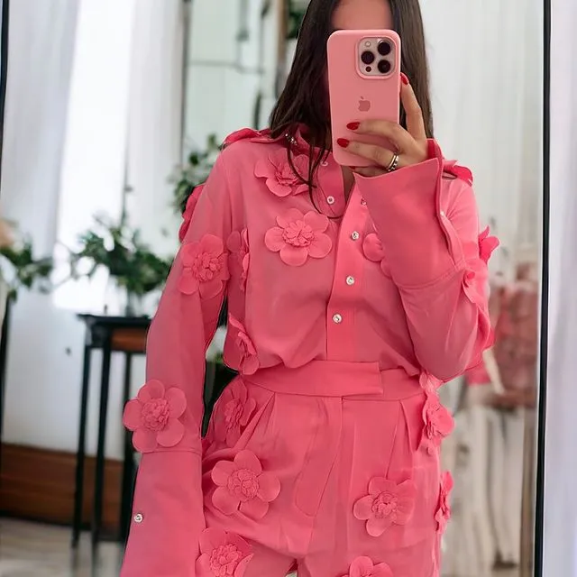 Sleeveless Multi-Pocket Denim Overalls  - Pink