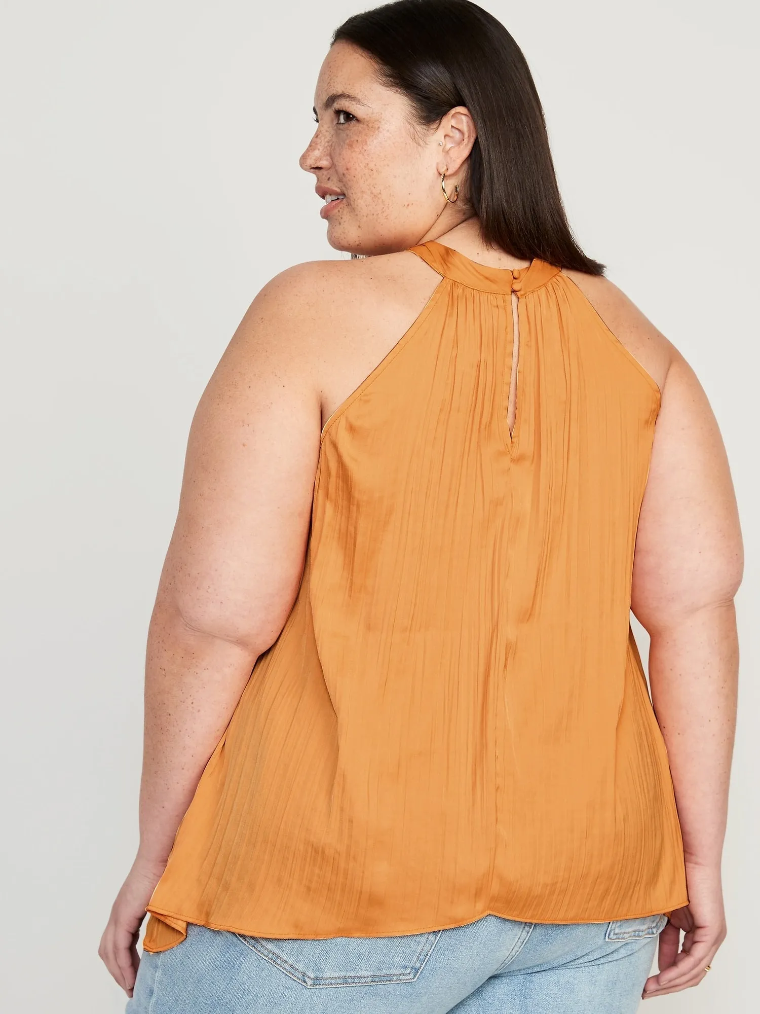 Sleeveless Satin Twist-Front Top for Women