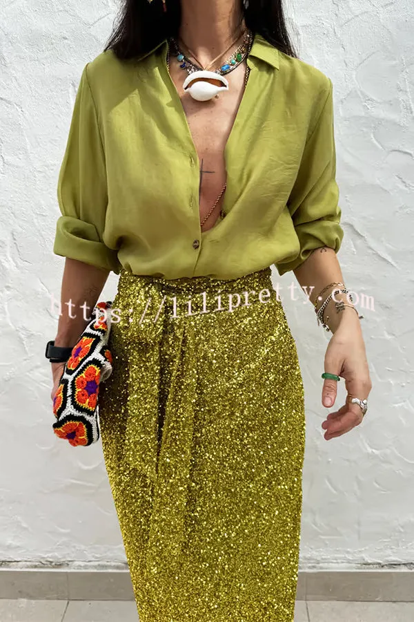 Solid Color Loose Long Sleeve Casual Shirt Top
