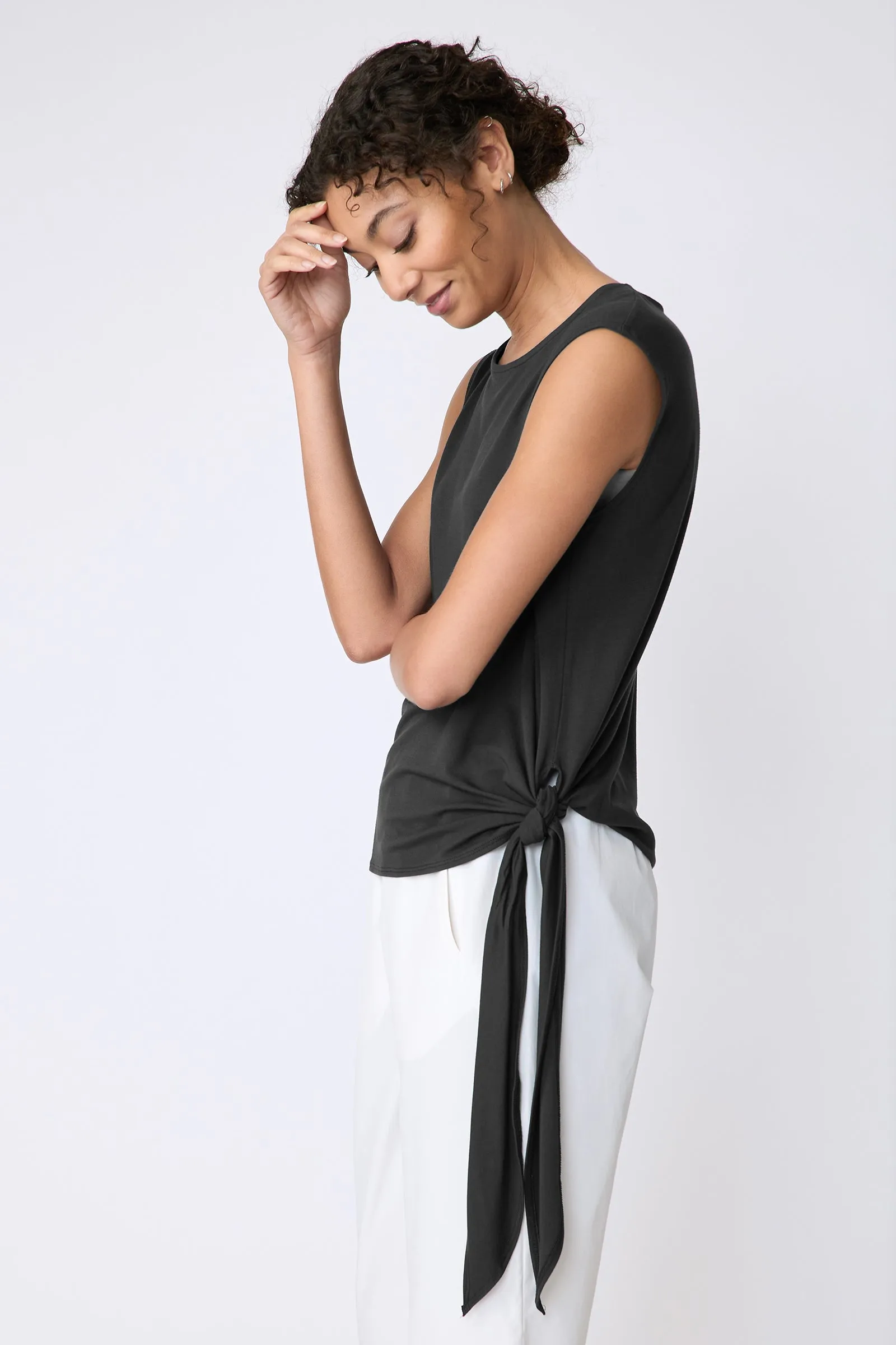 Sonia Tie Tank - Black