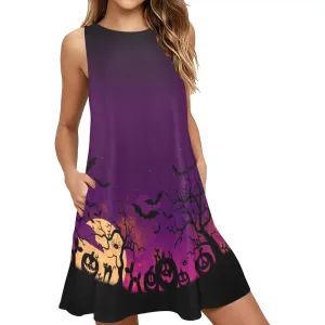 Spookytime - Flared Shift Dress with Pockets (XS - 3XL)