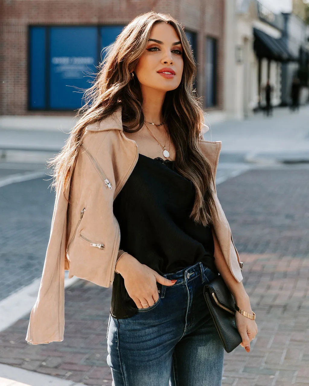 Stop And Stare Cowl Neck Lace Cami Tank - Black - FINAL SALE