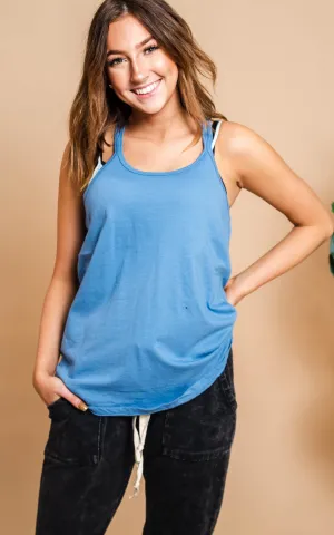 Strappy Tank Top w/ T-Back - Final Sale**