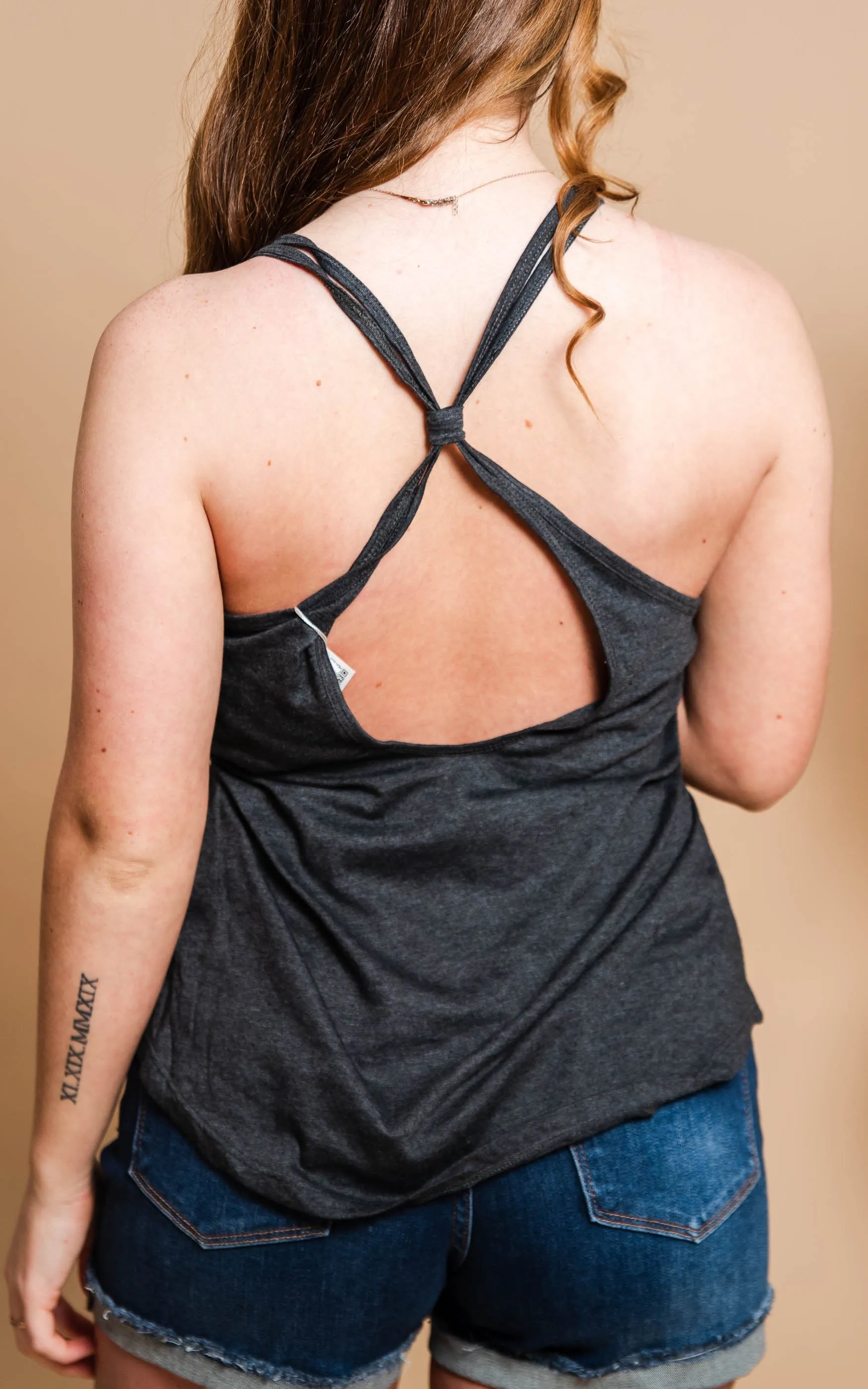 Strappy Tank Top w/ T-Back - Final Sale**