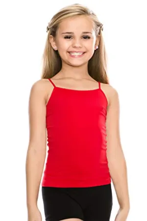 Stretch Sleeveless Tank Top (Girls, Red, UPF 50 , Made in USA)