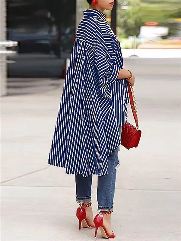 Stripe High-Low Shirt