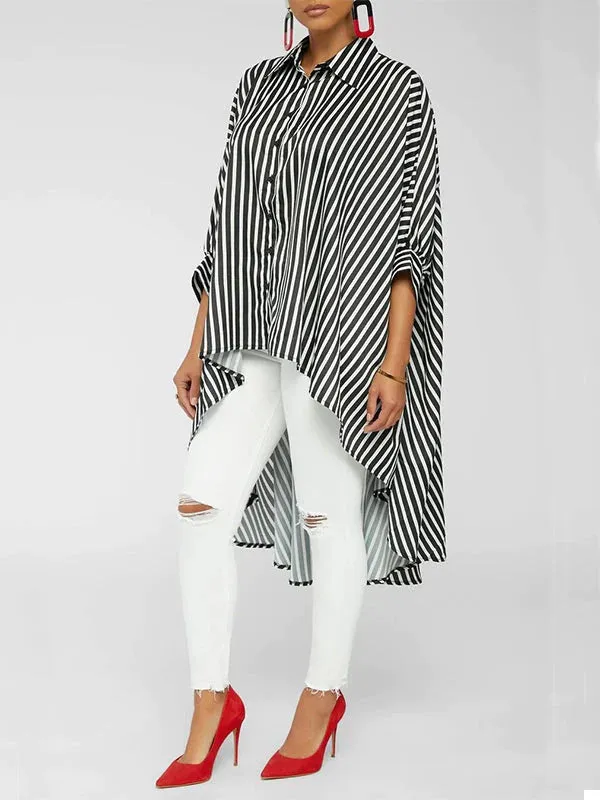 Stripe High-Low Shirt