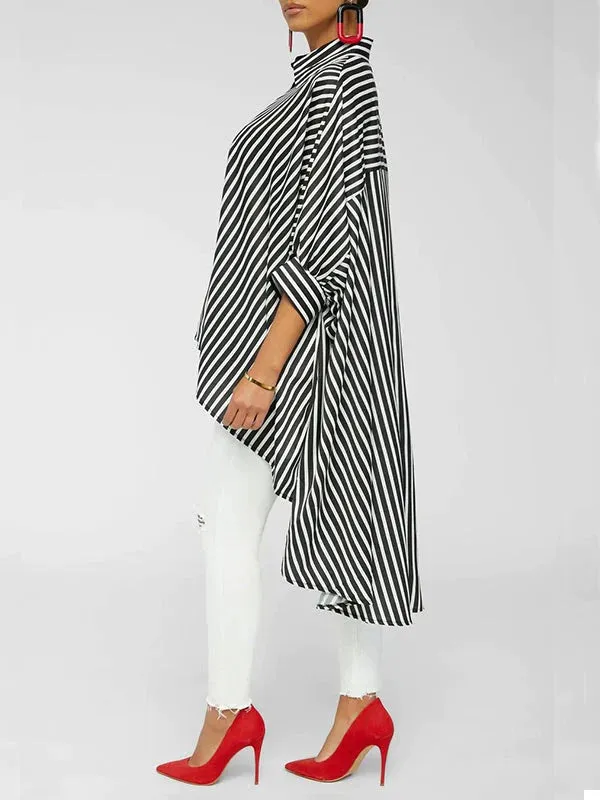Stripe High-Low Shirt