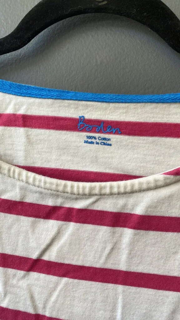 Stripe Pocket Shift TShirt Dress