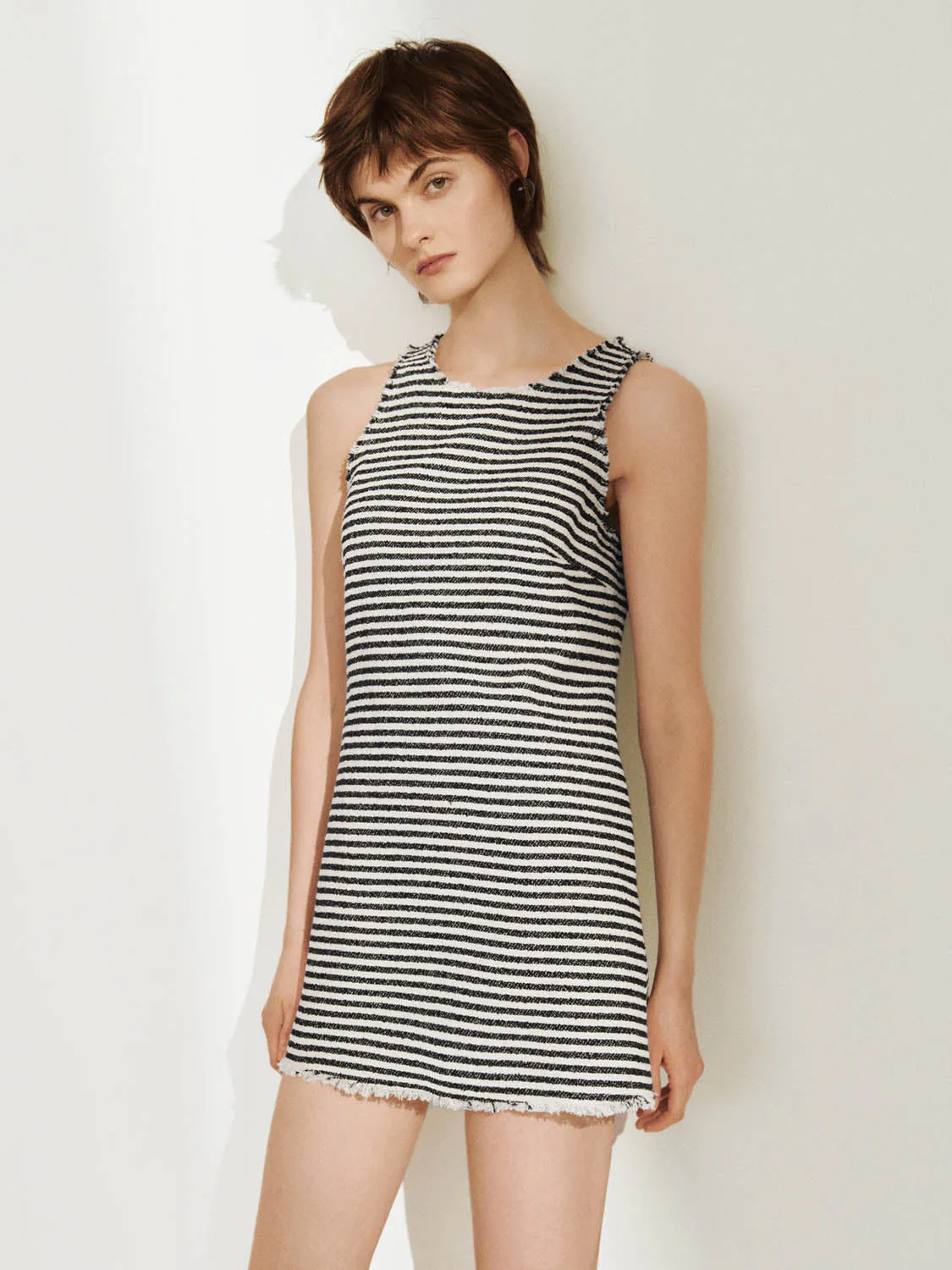 Striped Sleeveless A-Line Dresses