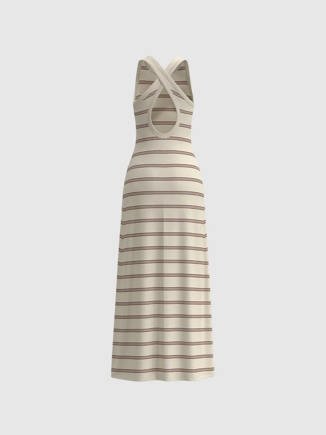 Striped Sleeveless A-Line Dresses