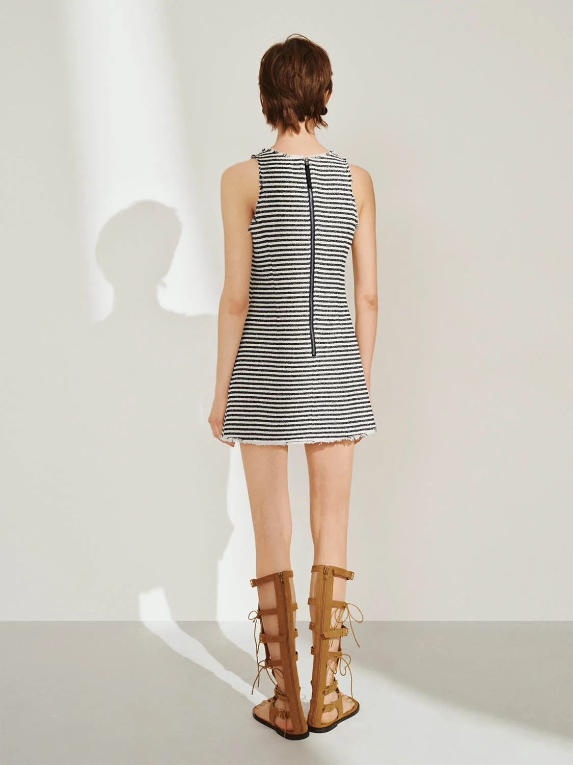 Striped Sleeveless A-Line Dresses