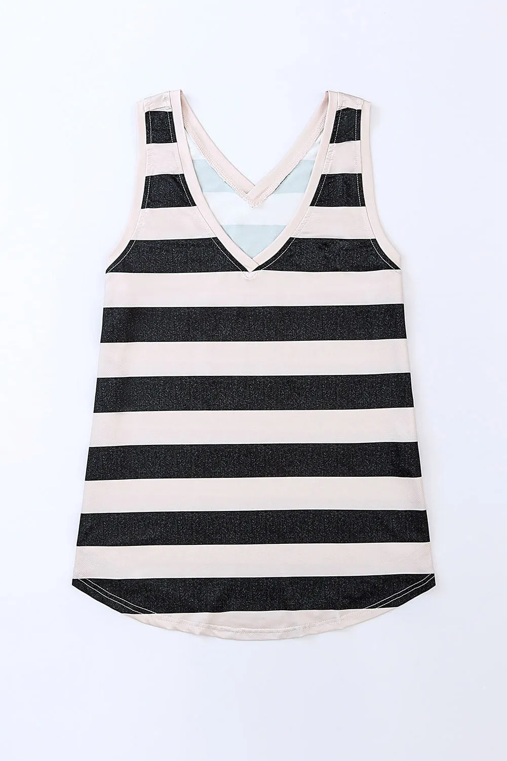 Striped V-Neck Tank