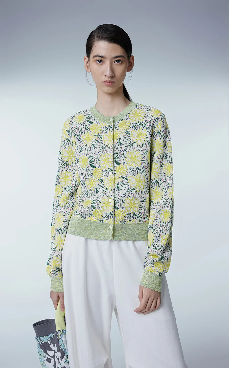 Sweater / JNBY Daisy Jacquard Ribbed Sweater