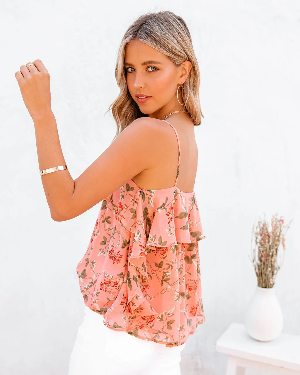 Swing Floral Ruffle Cami Tank