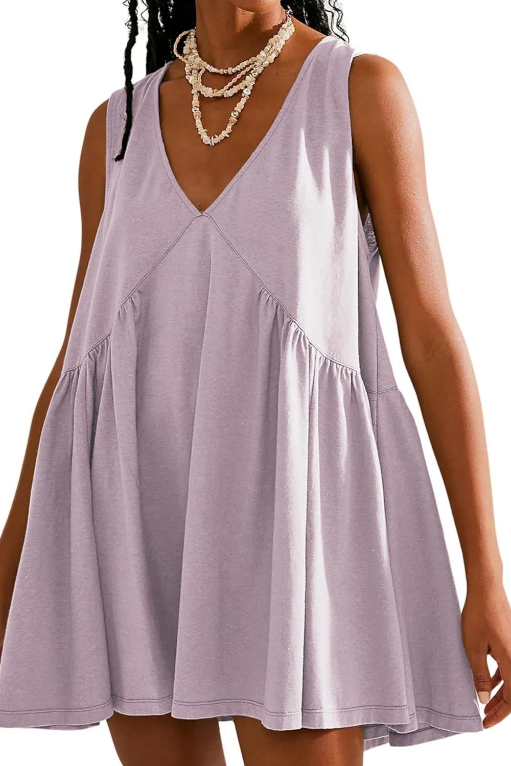 Tanner Plunge Wide Strap Mini Tank Dress