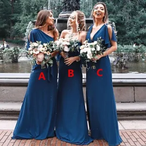 teal green bridesmaid dresses long mismatched chiffon cheap a line wedding guest dresses