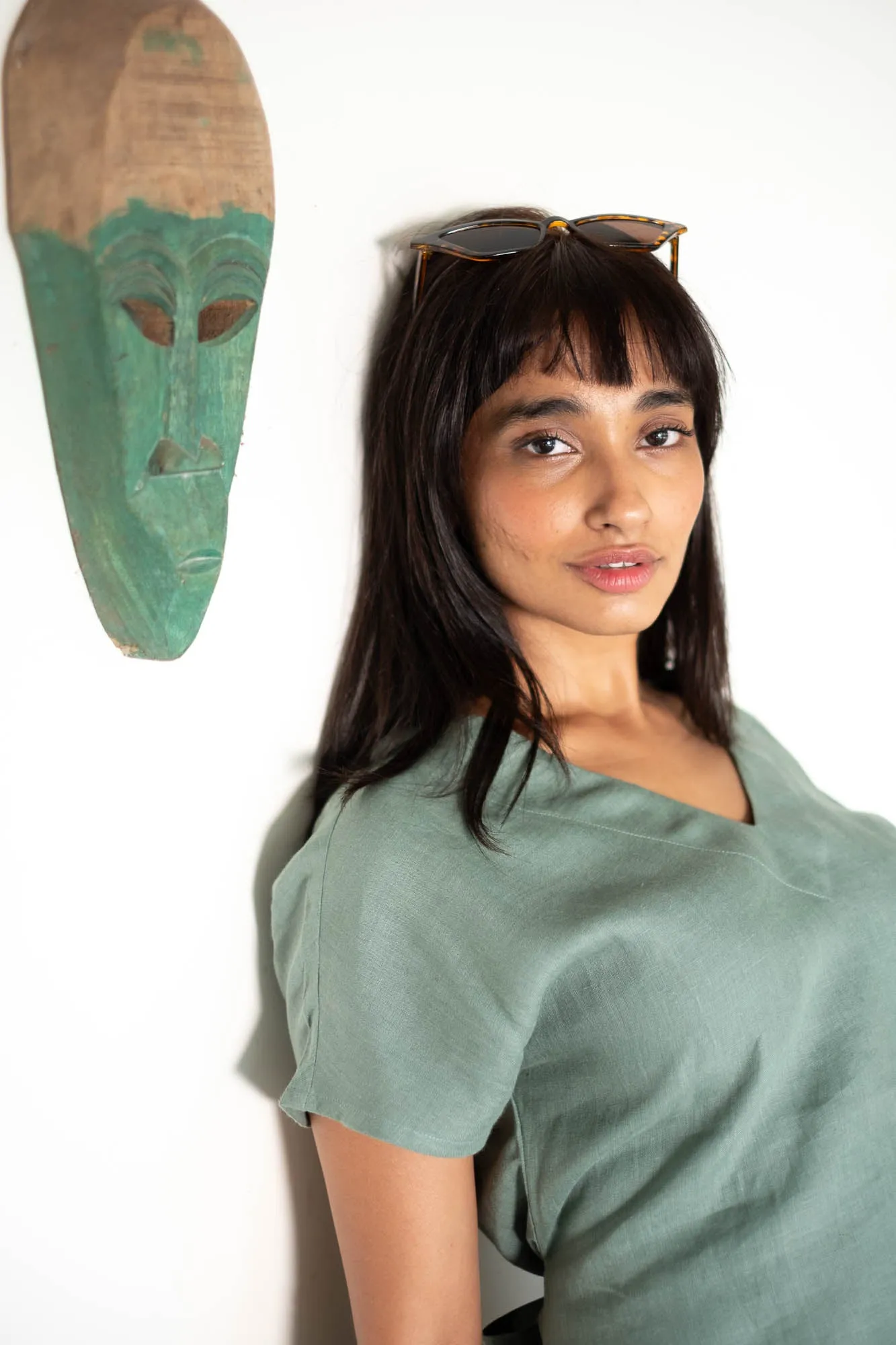 The Linen V Neck Shift Dress