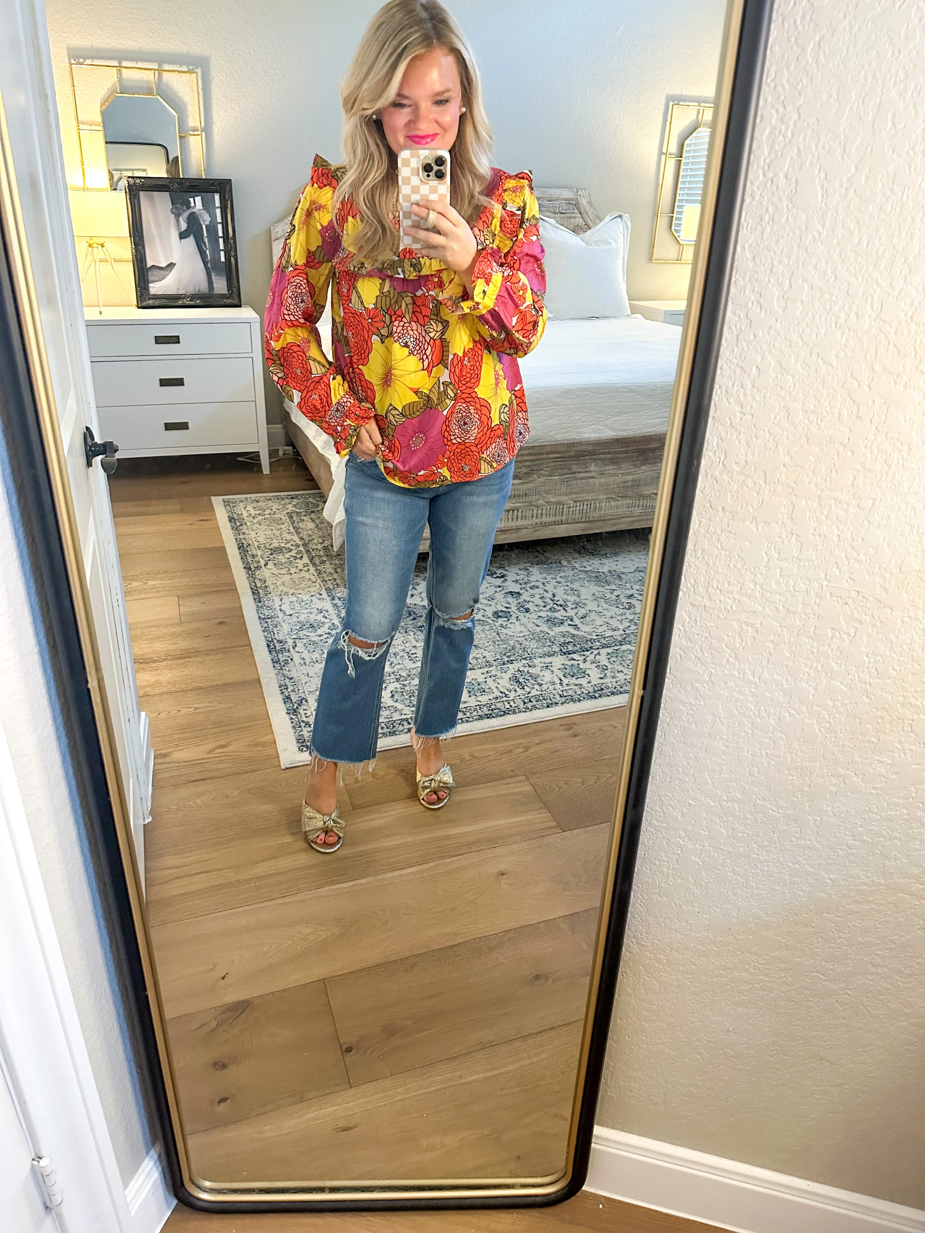 THML Bold Fuchsia Floral Top